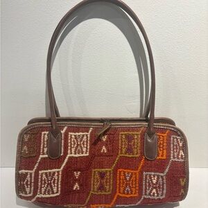 Yun Art Tapestry Kilim Barrel Handbag Made in Turkey